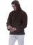 Kahverengi Peluş Kürklü Kışlık Kapüşonlu Pamuk Likralı Kışlık Normal Fit Hoodie Sweatshirt 4