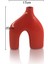 Hill Seramik Vazo - Dekoratif Ev Aksesuarı - Kırmızı - 20 cm * 17 cm 2