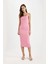 Bodycon Vücuda Oturan Basic Düz Kare Yaka Fitilli Kaşkorse Kolsuz Midi Elbise Z7577AZ24SM 2