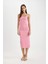 Bodycon Vücuda Oturan Basic Düz Kare Yaka Fitilli Kaşkorse Kolsuz Midi Elbise Z7577AZ24SM 4