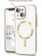 Apple iPhone 14 Plus Kılıf Magsafe Golden Silikon Kılıf (Kablosuz Şarj Destekli) Eflatun 2