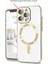 Apple iPhone 13 Pro Kılıf Magsafe Golden Silikon Kılıf (Kablosuz Şarj Destekli) Eflatun 2