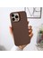 Apple iPhone 14 Pro Max Uyumlu Kılıf Zebana Woven Silikon Kılıf Kahverengi 1