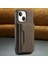 Apple iPhone 13 Uyumlu Kılıf Zebana 2in1 Elite Class Cüzdanlı Deri Kılıf Koyu Kahverengi 2