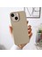 Apple iPhone 13 Uyumlu Kılıf Zebana Woven Silikon Kılıf Krem Rengi 1