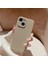 Apple iPhone 13 Uyumlu Kılıf Zebana Woven Silikon Kılıf Krem Rengi 2