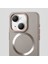Apple iPhone 15 Uyumlu Kılıf Zebana Titanium Rubber Kılıf (Kablosuz Şarj Destekli) Natürel Titanyum 3