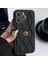 Apple iPhone 15 Pro Uyumlu Kılıf Zebana Camellia Deri Kılıf Siyah 1