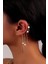 Yıldız Detaylı Kulak Deliği Gerektirmeyen Gümüş Renkli Ear Cuff - Kıkırdak Küpesi 1
