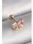 316L Çelik Gold Renk Pembe Zirkon Taşlı Fiyonk Tragus Piercing 1