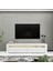 Batı LED Işıklı 2 Kapaklı Tv Ünitesi Tv Sehpası Parlak Beyaz 1