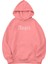 Unisex Oversize Angel Kristal Taş Baskılı Hoodie Pembe 1