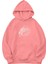 Unisex Oversize Dragon Kristal Taş Baskılı Hoodie Pembe 1