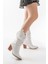 LS-1860 Beyaz Körüklü Kalın Topuklu Günlük Kadın Bot 2