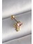 316L Çelik Gold Renk Pembe Zirkon Taşlı Sallantı Yıldız Detay Tragus Piercing - TJ-PR1236 1