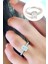Sky Diamond Taşlı 925AYAR Gümüş Üzerine Beyaz Altın Kaplama Baget Tek Taş Yüzük 1