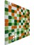 Mutfak Tezgah Arası, Havuz, Banyo, Sauna, Spa - Tüm Ortam Yüzey ve Mekanlar İçin - 25 x 25 mm Yeşil-Beyaz-Turuncu Mix 31.5 x 31.5 cm Fileli Kristal Cam Mozaik 5