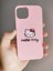 iPhone 14 Pro Max Hello Kitty Tasarım Pembe Lansman Telefon Boyun Askılı Set Kılıf 2