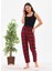 Kadın Ekose Baskılı %100 Pamuk Yumuşak Dokulu Lastikli Bel Relaxed Pijama Altı 3