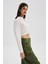 F21 Saten Crop Gömlek 3