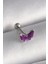 316L Çelik Gümüş Renk Mor Kelebek Model Tragus Piercing - TJ-PR1287 1