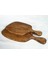 Ahşap Sunum ve Kesme Tahtası Çift Seti 36x36 cm Ceviz Renkli 2