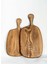 Ahşap Sunum ve Kesme Tahtası Çift Seti 36x36 cm Ceviz Renkli 3