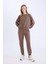 Regular Fit 2'li Takım Kalın Bisiklet Yaka Sweatshirt Esnek Belli Jogger Eşofman Altı D8022AXNS 2