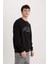Regular Fit Bisiklet Yaka Baskılı Sweatshirt E3205AX24WN 4