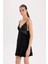 Fall in Love V Yaka Dantelli Kadife Askılı Gecelik D6446AX24WN 3