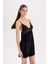 Fall in Love V Yaka Dantelli Kadife Askılı Gecelik D6446AX24WN 5