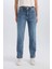 Comfort Straight Yüksek Bel Bilek Boy Jean Yıkamalı Pantolon D8155AX24WN 1