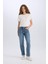 Comfort Straight Yüksek Bel Bilek Boy Jean Yıkamalı Pantolon D8155AX24WN 2
