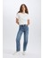 Comfort Straight Yüksek Bel Bilek Boy Jean Yıkamalı Pantolon D8155AX24WN 4