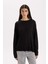 Relax Fit Bisiklet Yaka Basic Düz Triko Kazak D8500AX24WN 3