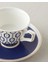 Octavia New Bone China 4 Parça 2 Kişilik Kahve Fincan Takımı 90 ml Lacivert 4