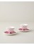 Octavia New Bone China 4 Parça 2 Kişilik Kahve Fincan Takımı 90 ml Fuşya 1