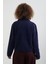 Lacivert Premium Tona Ton Desenli Triko Ceket 5