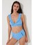 Blue Windy Deep Frill Bikini Üstü 1