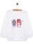 Basic Az Şardonlu Kedi Desenli Sweatshirt Kız Bebek 3