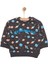 Basic Az Şardonlu Aslan Desenli Sweatshirt Erkek Bebek 2