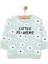 Basic Az Şardonlu Yazılı Papatya Desenli Sweatshirt Kız Bebek 1