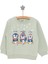 Basic Az Şardonlu Penguen Desenli Sweatshirt Kız Bebek 1