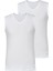 9677 ERKEK TENDER COTTON V YAKA SIFIR KOL 2 Lİ BEYAZ ATLET 1