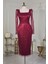 Bordo Özel Tasarım Abiye 3001 1