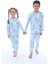 Lion Tiger Mavi Desenli Erkek Çocuk Pijama Takımı 1