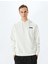 Pamuk Karışımlı Şardonlu Slogan Baskılı Kapşonlu Sweatshirt 3