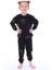 Kalp Desenli Siyah Kız Çocuk Pijama Takımı 2