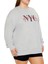 Plus Size New York Baskılı Sweatshirt 4