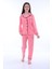 Gömlek Yaka Cep Detaylı Pembe Kız Çocuk Pijama Takımı 1